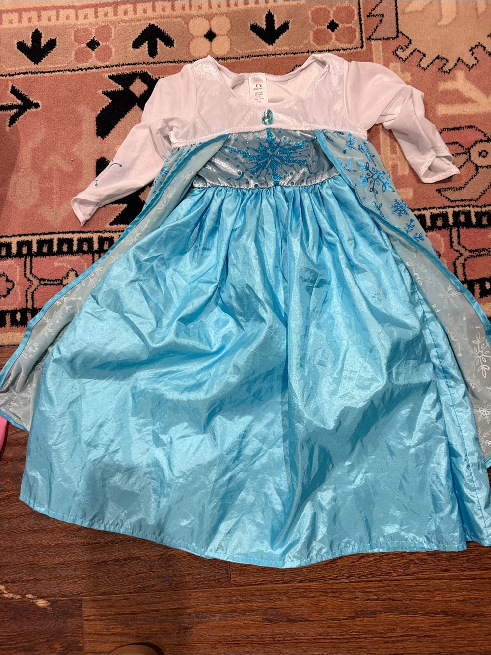 Little Adventures Frozen Girls Sparkling Blue Snow Princess Costume